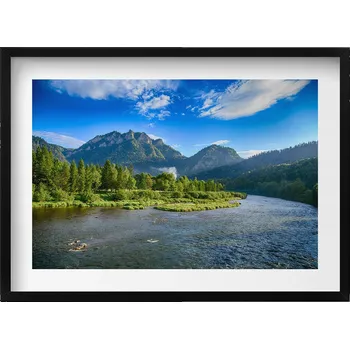 Obraz Obraz v černém rámu nástěnná dekorace Zatáčka Dunajce v Pieninách 70x50 cm