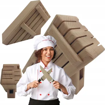 Obraz Drewniany Stojak Na Noże i Nożyczki Bukový stabilní blok Yolli