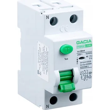 Proudový chránič PROUDOVÝ CHRÁNIČ 25A 30mA 2P typ A GACIA