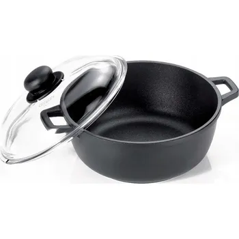 HLINÍKOVÝ HRNEC S VÍČKEM ANTIK ARS ČERNÝ K2