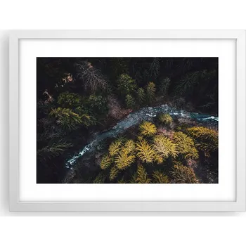 Obraz Obraz plakát v bílém rámu do obýváku 40x30 les foto plakáty na zeď