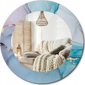 Zrcadlo Zrcadlo s potiskem do koupelny ložnice obývacího pokoje Abstraktní tekutina fi 50 cm