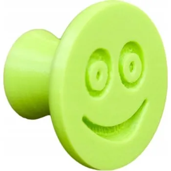 Nábytkové kování Nábytková úchytka pružná, smajlík úsměv, světle zelená