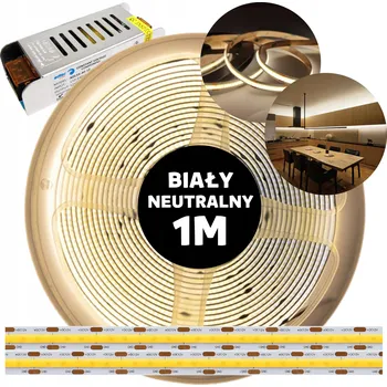 LED páska Taśma LED COB s napájecím zdrojem, neutrální bílá, 12V, 1M