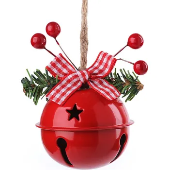 Vánoční dekorace Kovový zvoneček, rolnička k zavěšení Varianta: 6 (Ø50 mm) červená, Balení: 1 ks