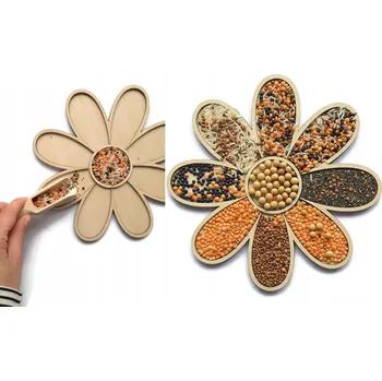 Dřevěná hračka Květina VYSPÁVANKA senzorická Montessori motorika