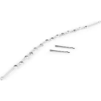 Štrasová ozdoba / čelenka do vlasů Varianta: 2 crystal broušené kamínky, Balení: 1 ks