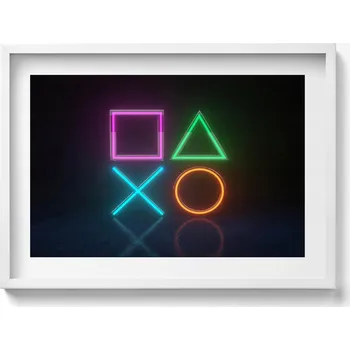 Obraz Elegantní obraz do obýváku Symboly hráče - znaky na ovladači konzole 70x50 cm