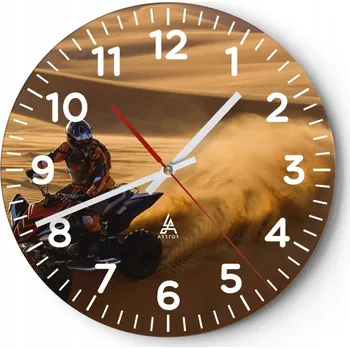 Hodiny Nástěnné hodiny do obýváku 40x40 Quad Kulatý Skleněné hodiny Loft Tiché