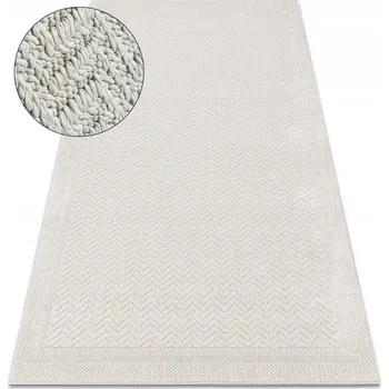 Koberec KOBEREC PLOCHÝ TKANÝ ORIGI 78x150 cm VZOR RYBÍ KOSTI krémový sisal venkovní #D1550