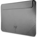Guess Saffiano Triangle Metal Logo Computer Sleeve 16" Silver