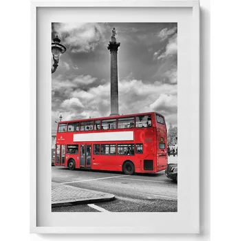 Obraz Dekorativní obraz v bílém rámu do obýváku Londýnský den 50x70 cm