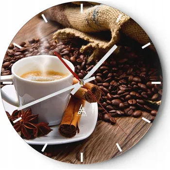 Hodiny Velké nástěnné hodiny 40x40 Gastronomie Skleněné hodiny Kulatý Tiché