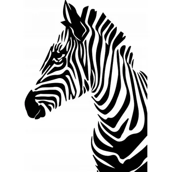 Samolepící dekorace Samolepka na stěnu Drukant W-Z002_50 Zebra 33x50 cm černá