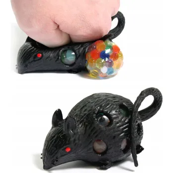 Dřevěná hračka Mačkací krysa s kuličkami