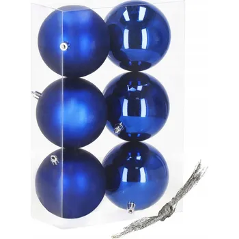 Vánoční dekorace VÁNOČNÍ BAŇKY NA STROMEČEK DEKORACE 6 KS VÁNOČNÍ 10 CM SADA ZÁVĚSNÉ NEROZBITNÉ OZDOBY