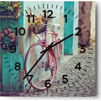 Hodiny Kuchyňské nástěnné hodiny 30x30 Kolo Skleněné hodiny do obýváku Moderní Tiché