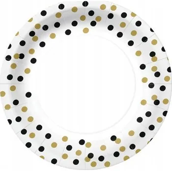 Talíř PAPÍROVÉ TALÍŘKY RAINBOW DOTS 30 23CM 10 KS