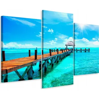 Obraz Obraz tryptych Karibik Most Krajina 3D 60x40