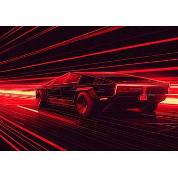 Plakát Plakát Rychlost v červeném neonu bez rámu 42 x 29,7 cm