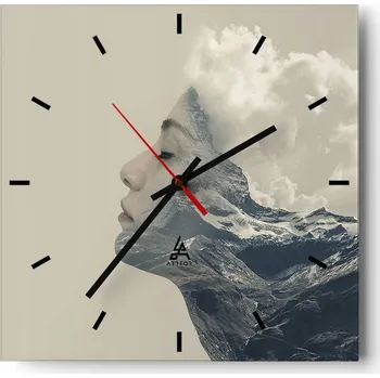 Hodiny Velké nástěnné hodiny 40x40 Abstrakce Skleněné tiché hodiny