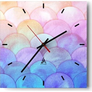 Hodiny Velké nástěnné hodiny 40x40 cm Pastelové Skleněné tiché hodiny