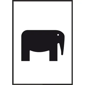 Obraz OBRAZ PLAKÁT V RÁMU 33x43 cm Slon PD037