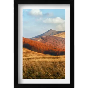 Obraz Dekorativní nástěnný obraz s rámem a grafikou loft Horská krajina na podzim 20x30 cm