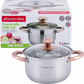 Hrnec HRNEC HRNEC se skleněnou poklicí OCELOVÝ INDUKCE PLYN 2 L KAMILLE