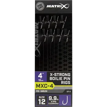 8ks - Hotový Návazec Matrix MXC-4 4” Boilie Pin Rigs 0,23mm/Vel. 12