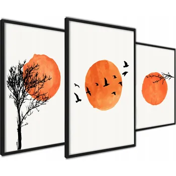 Obraz Plakát Abstrakce - Moderní Plakáty Triptych bez rámu 30 x 40 cm