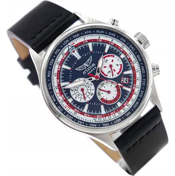 Hodinky Pánské hodinky AVIATOR AVW85192G436 F-SERIES DUAL-TIME elegantní s řemínkem