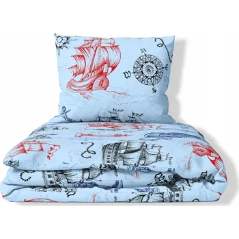 Povlečení Krepové povlečení 140x200cm PRESTIGE vzor: Baltská modrá