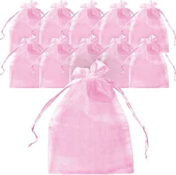 Obraz Sáček z organzy růžový 10x15 cm sada 10 ks