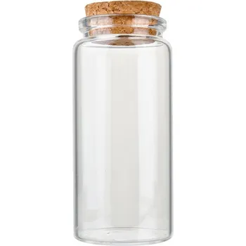 Dóza na potraviny Skleněná nádoba / zkumavka s korkovým víčkem Jolijn S – 4x10 cm