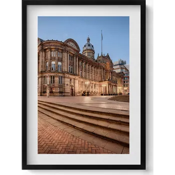Obraz Ozdobný nástěnný obraz v černém rámu Birmingham Town Hall Anglie 50x70 cm