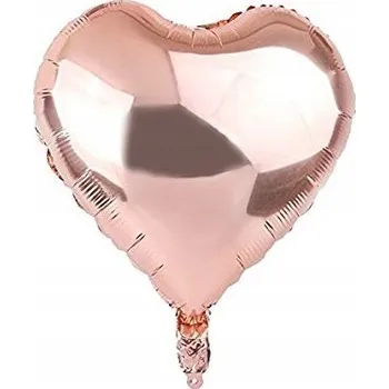 Balónek Fóliový balónek SRDCE RŮŽOVÉ ZLATO balónky na helium 45 cm