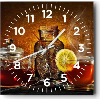 Hodiny Nástěnné hodiny do obýváku 40x40 Gastronomie Bezhlučné hodiny na skle Tiché