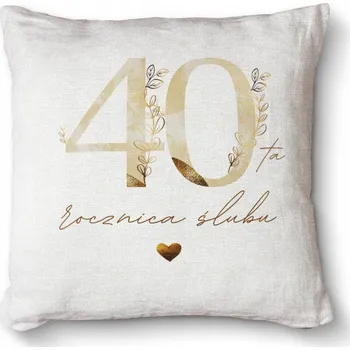 Dekorativní polštářek Měkký dekorativní polštář s potiskem Premium 40x40 - 40. výročí svatby
