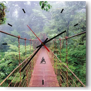 Hodiny Velké nástěnné hodiny 40x40 Krajina Skleněné hodiny Tiché