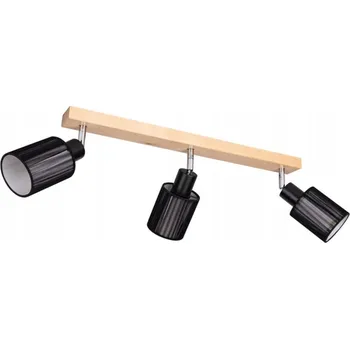 Stropní svítidlo LED STROPNÍ SVÍTIDLO DŘEVĚNÝ SPOT LIŠTA 3x E14 NASTAVITELNÁ BŘÍZA