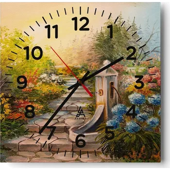 Hodiny Nástěnné hodiny do obýváku 40x40 Zahrada Tiché Skleněné hodiny Stylové Bez hlučnosti