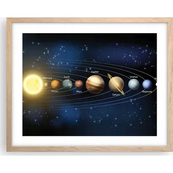 Obraz Obraz plakát na zeď v rámu světlý dub 50x40 kosmos foto do obýváku