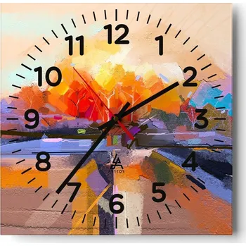 Hodiny Kuchyňské nástěnné hodiny 30x30 Krajina Skleněné hodiny do obýváku Moderní Tiché