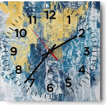 Hodiny Kuchyňské nástěnné hodiny 30x30 Abstrakce Skleněné hodiny do obýváku Moderní Tiché