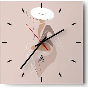 Hodiny Velké nástěnné hodiny na zeď 40x40 Grafika Skleněné hodiny Čtvercové Tiché