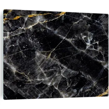 Varná deska Tvrzené sklo jako kryt indukční desky – mramorový vzor, černý mramor