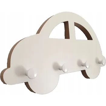 Věšák Nástěnný věšák Moliland Autíčko Elegance bílý 40x22 cm