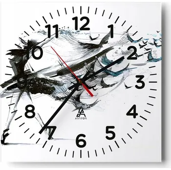 Hodiny Kuchyňské nástěnné hodiny 30x30 Abstrakce Skleněné hodiny do obýváku Moderní Tiché