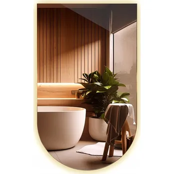 Zrcadlo Podsvícené Nástěnné Zrcadlo LED Montáž Vertikálně Nebo Horizontálně 40x70 cm